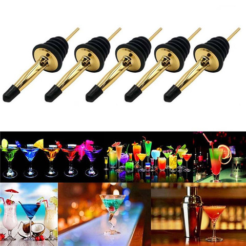 Gold Stainless Steel Wine Pourers Liquor High Quality Liquor Pour Spouts with Cap Covers Leakproof Design for Bars, Clubs ► Photo 1/6