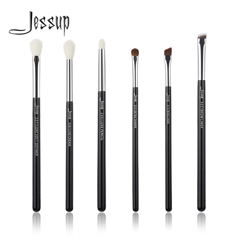 Jessup Black/Silver Professional Makeup Brushes Set Make up Brush Beauty Tools kit Eye Shader Liner natural-synthetic hair ► Photo 1/6