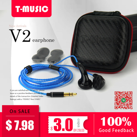 New V2 Hifi T-Music DIY Earphone / 3.5mm In-Ear Headset Microphone ► Photo 1/6
