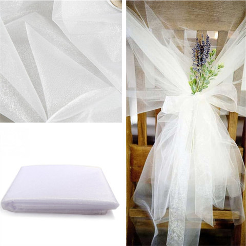 Cheap!48cm*5meter Sheer Crystal Organza Tulle Roll Fabric For Draping Wedding Ceremony Party Home Decoration New year Decoration ► Photo 1/6