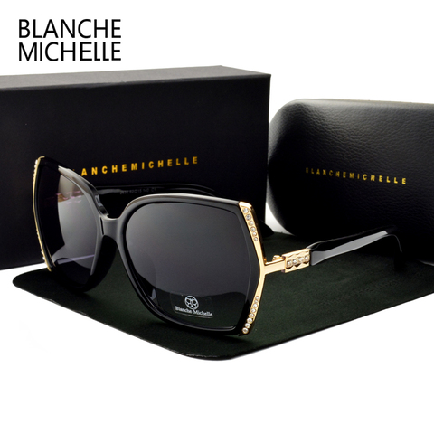 Blanche Michelle High Quality Oversized Polarized Sunglasses Women UV400 oculos de sol Gradient Driving Sun Glasses With Box ► Photo 1/6
