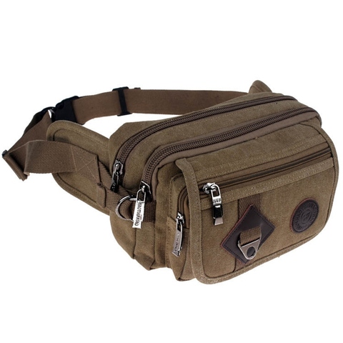 High Quality 2022 Fashion Casual Canvas Messenger Bags Waist Packs Purse Men Portable Vintage Men Waist Bags Travel Belt Wallets ► Photo 1/6