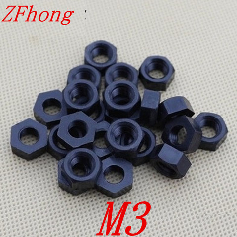 1000PCS M3 Black nylon plastic hex nut ► Photo 1/1