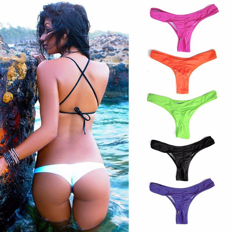 Sexy Tanga Bikinis Bottom Women Brazilian Swimwear White black Swimsuit Bikini Panties cheeky Thong bikini bottoms Swim Trunks ► Photo 1/5
