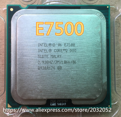 Intel Core 2 Duo E7500 Processor 2.93GHz/ 3M /1066MHz Desktop LGA775 CPU ► Photo 1/1