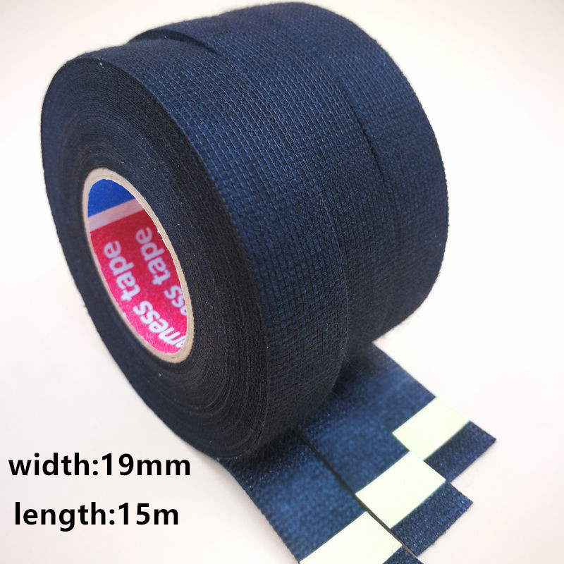 Black Insulation Tape, Self Adhesive Cloth Car Tape Wiring Harness Tape,  Anti-squeak Rattle Felt Insulation Tape For Car Mmoto (19mm X 15m)
