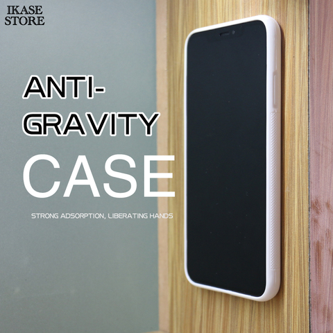 Ikase store Anti Gravity Phone Bag Case For iPhone XR XS Max X 8 7 6S Plus Antigravity TPU Frame Magical Nano Suction Cover ► Photo 1/6