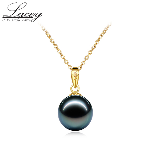 Natural black pearl necklace jewelry,18k gold pendant tahitain pearl  jewelry for women,real seawater pearl jewelry fine gift ► Photo 1/5