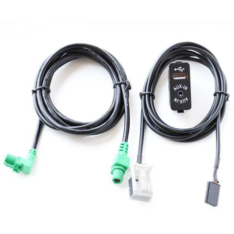 USB Aux Switch + Wire Cable Adapter For BMW E60 E61 E63 E64 E87 E90 E70 F25 F01 F02 F03 F04 F12 F13 ► Photo 1/1