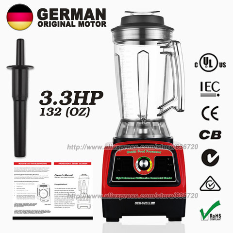 100% GERMAN Motor Technology Commercial 3.9L(121-ounce) Food heavy duty Blender ► Photo 1/6