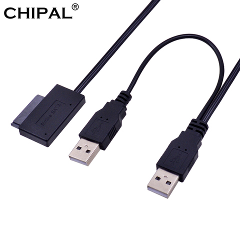CHIPAL USB 2.0 to 6 7 13Pin Slimline Slim SATA Cable with External USB2.0 Power Supply for Notebook Laptop CD-ROM DVD-ROM ODD ► Photo 1/6