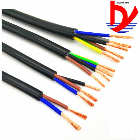 15 AWG 1.5MM2 RVV 2/3/4/5/6/7/8/10/12/14/16/18 Cores Pins Copper Wire Conductor Electric RVV Cable Black ► Photo 1/5