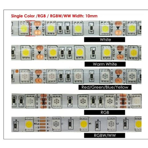 12 v Waterproof 5050 SMD LED Strip light 5M 12V LEDStrip tape lamp RGB RGBW RGBWW Yellow Pink Ice Blue Diode Ribbon Fleible ► Photo 1/5