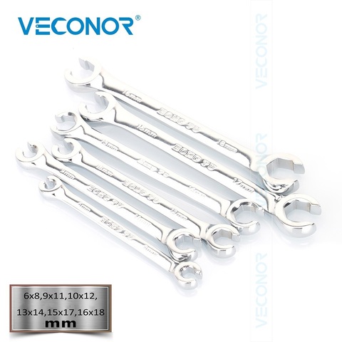 6PCS Oil Pipe Flare Nut Wrench Spanner Set of Multitools Full Polish High Torque Hand Tool For Driving Screws ► Photo 1/6