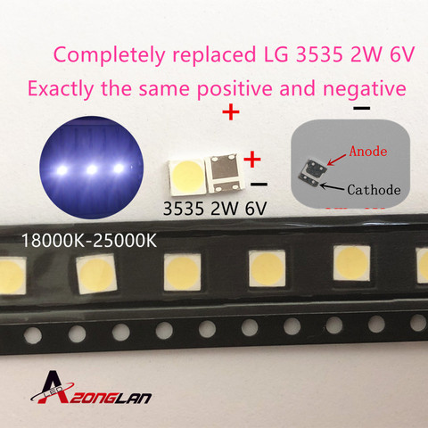 100pcs LG Innotek LED LED Backlight 2W 6V 3535 Cool white LCD Backlight for TV TV Application LATWT391RZLZK ► Photo 1/5