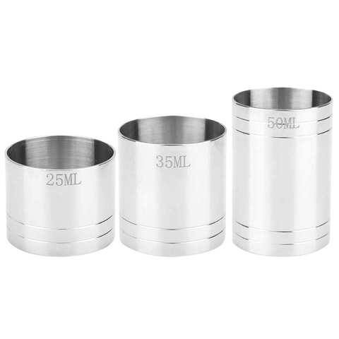 UPORS 25/35/50ml Bar Jigger Stainless Steel Measuring Cup New Practical Wine Cup Bartender Tools Cocktail Jigger Bar Accessories ► Photo 1/6