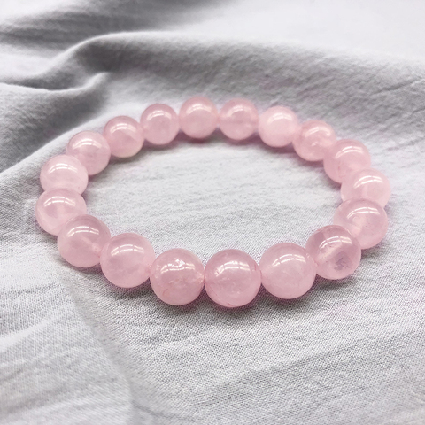 Wholesale Pink Rose Powder crystal Quartz Natural Stone Streche Bracelet Elastic Cord Pulserase Jewelry Beads Lovers woman Gift ► Photo 1/6