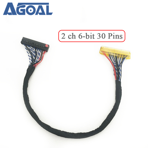 250/400mm Universal LVDS Cable FIX-30P-S6 30pin double 2 ch 6-bit dual 6bit 30pins LCD panel Screen cable line ► Photo 1/3