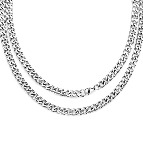 Pure Titanium Curb Chain Necklace for Men Women Hypoallergenic Light Weight Choker Fashion Jewelry ► Photo 1/6