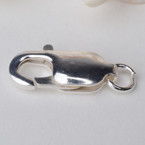 Solid 925 Sterling Silver Lobster Claw Clasp with 1 Open Jump Ring ► Photo 1/5
