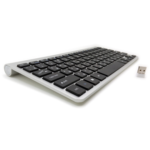 Russian Keyboard Ultra Slim Mute Wireless Keyboard Scissors 2.4G Keyboard for Mac Windows XP 8 7 10 Vista Android TV Box ► Photo 1/6