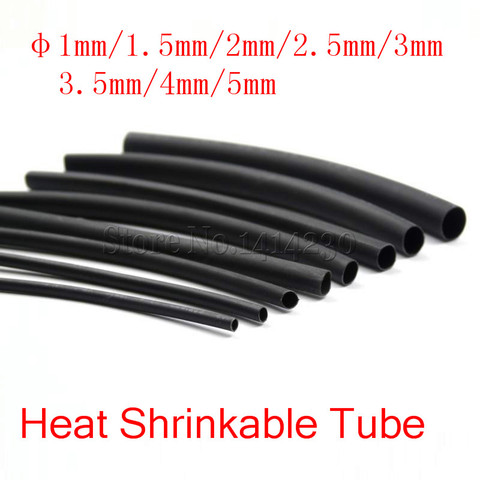 1M 2:1 Black Heat Shrinkable Tube Inside Diameter 1mm/1.5mm/2mm/2.5mm/3mm/3.5mm/4mm/5mm/6mm/7mm/8mm/9mm DIY Repair Cable Sleeves ► Photo 1/2