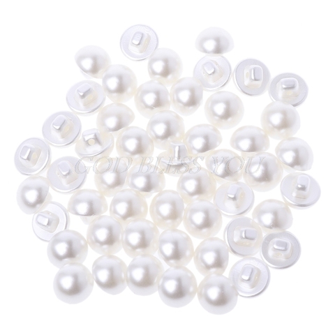 50Pcs Faux Pearl Buttons Fit Sewing Scrapbook Backhole Sewing Crafts 10/11.5mm Drop Shipping ► Photo 1/6