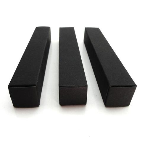 100pcs/lot-2*2*12cm Black Paper Box for Essential Oil Perfume sample bottle Lipstick Stroage Boxes Craft Gift boxes valve tubes ► Photo 1/1