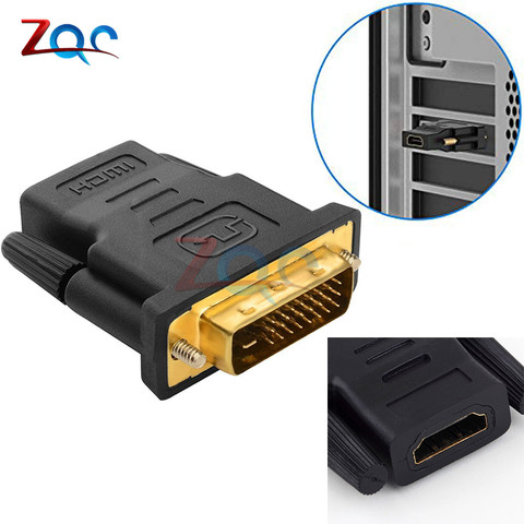 DVI 24+1 To HDMI Adapter Cables 24k Gold Plated Plug Male To Female HDMI To DVI Cable Converter 1080P For HDTV Projector Monitor ► Photo 1/6