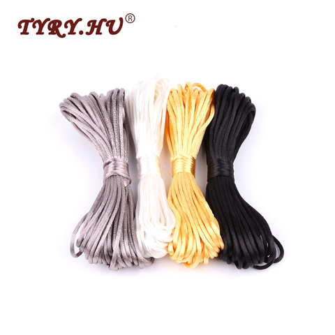 TYRY.HU Baby Teether Accessories 10m Satin Silk Rope 2mm Nylon Cord for Baby Mom Jewelry Making Teething Necklace Rattail Cord ► Photo 1/6