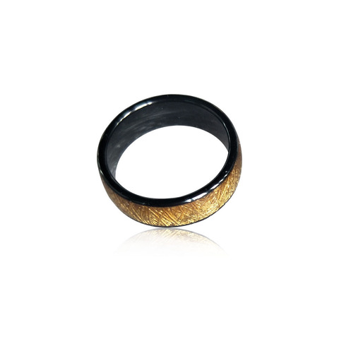 125KHZ or 13.56MHZ RFID Ceramics Smart Finger Golden Ring Wear for Men or Women ► Photo 1/6