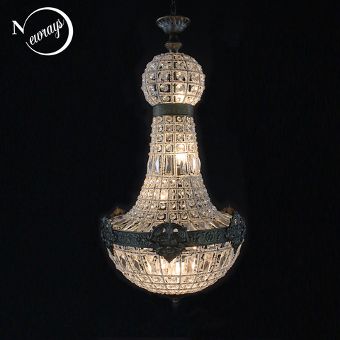 Europe Retro Vintage Charming Royal Empire Style Big Led Crystal Modern Chandelier Lamp Lustres Lights E14 For Hotel Living Room ► Photo 1/6
