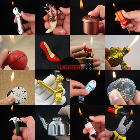 21 Style Creative Mini Unique Lighter Butane Flame Metal Cigarette Lighters Torch Toys Model Lighter Novelty Gadget Gift NO GAS - Price history & | AliExpress Seller - Store | Alitools.io