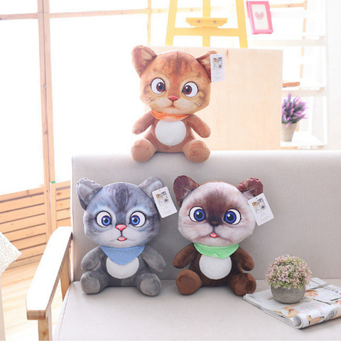 20cm Cute Soft 3D Simulation Stuffed Cat Toys Double-side Seat Sofa Pillow Cushion Kawaii Plush Animal Cat Dolls Toys Gifts ► Photo 1/6