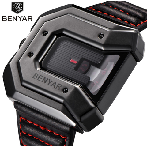 Top Brand BENYAR new creative quartz watch men's brand leather multi-purpose waterproof luxury business watch sports men's watch ► Photo 1/6