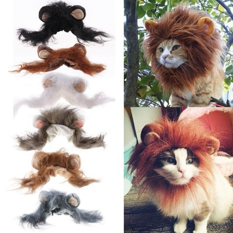 Fashion Cat Lovely Pet Costume Lions Mane Wig for Cat Halloween Christmas Party Dress Up With Ear Pet Apparel Cat Fancy Dress ► Photo 1/6