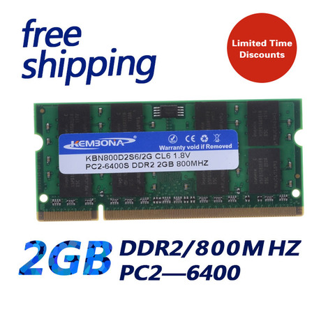 KEMBONA New 2GB pc2 6400 ddr2 800 MHz 200pin sodimm Laptop notebook RAM SO-DIMM free shipping ► Photo 1/3