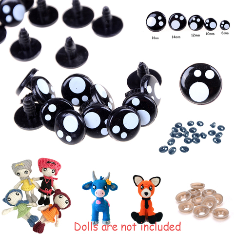 Plastic 10mm Round Eyeball Black Safety Eyes for Teddy Bear Puppet Animal  Plush Toy Cartoon Doll Eyes
