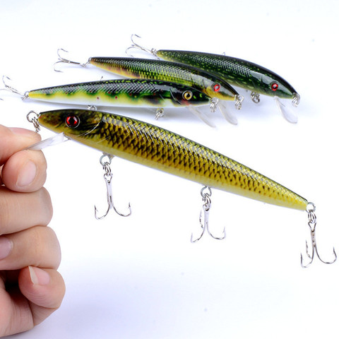 1Pcs 13.7g/12cm 3D Painting Lifelike Minnow Pencil Fishing Baits Lure Artficiali Bionic Dot Fishing Hard Bait Lure With Hook ► Photo 1/4