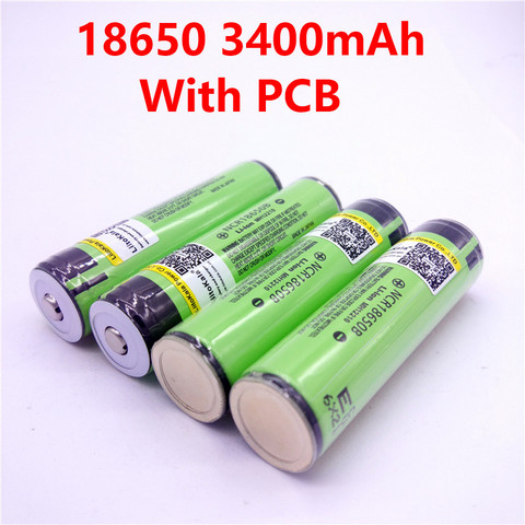 LiitoKala 18650 3400mAh battery 3.7V Li-ion Rechargebale battery PCB Protected NCR18650B 18650 3400 ► Photo 1/4
