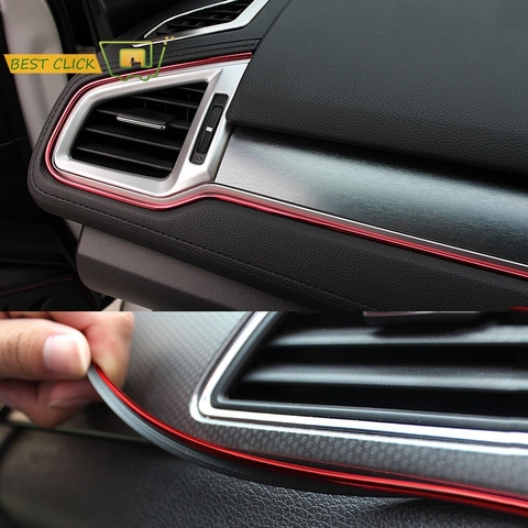 5M Red Car Interior Moulding Trims Line Strips Car Styling Door Dashboard Air Outlet Decorative Sticker Auto Accessories ► Photo 1/6