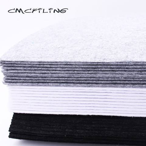 CMCYILING Black  White Gray 10 Pcs/lot  30*30cm Felt Fabric 3 MM Thickness Polyester Cloth For DIY Crafts Felt Sheets ► Photo 1/6