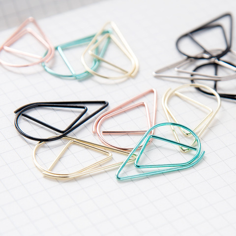30/50 Pieces Metal Material Drop Shape Paper Clips Gold Silver Color Kawaii Cute Bookmark Clip Office School Stationery ► Photo 1/6