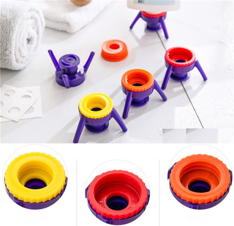 6Pcs Toss It Bottles Stand Cap Kit Easy Pour Out Thick Liquid Bottle Emptying Kit with 6 Adapters ► Photo 1/2