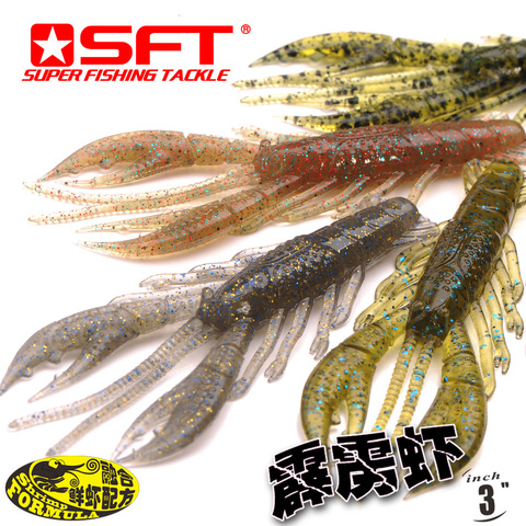 Luxury Series Brand SFT Fishing Soft Lure Shake Shrimp 3 Inches 4 Pieces/Bag For Bass Fishing Artificial Bait ► Photo 1/2