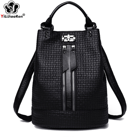 Fashion Anti Theft Backpack For Ladies Soft Leather Backpack Women Shoulder Bag Large School Bags For Teenage Girls Mochila ► Photo 1/6