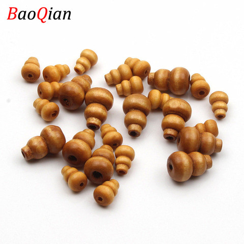 50PCS Gourd Shape Wooden Beads DIY Brown Loose Beads Making Creative Bracelet Jewelry Interface Accessories ► Photo 1/5