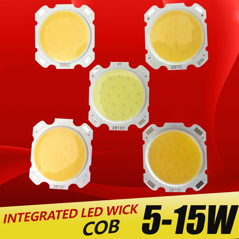 High Power Epistar COB LED Chip 5W 7W 10W 12W 15W DC 15V-46V Integrated SMD For Floodlight Spotlight Warm White /White ► Photo 1/1