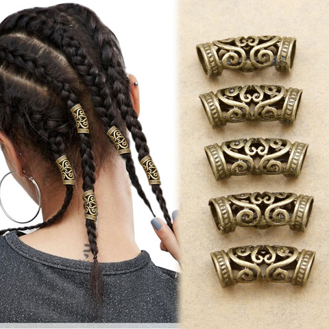 10Pcs Hair Beard Braiding Dreadlock Beads Viking Pirate Bead Hair Care &  Styling Jewelry