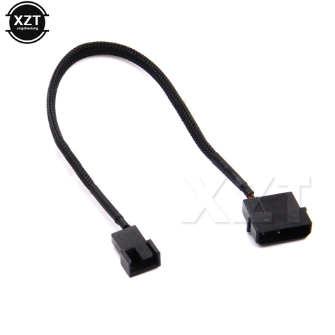 High Quality 1-Port 3 Pin/ 4Pin to 4  pin IDE Molex Cooler Cooling Fan Splitter Power Cables Black Sleeved Computer Connector ► Photo 1/3